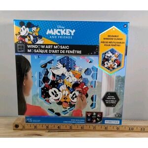Disney Window Art Mosaic Mickey & Friends 66 pcs Reusable New In Box